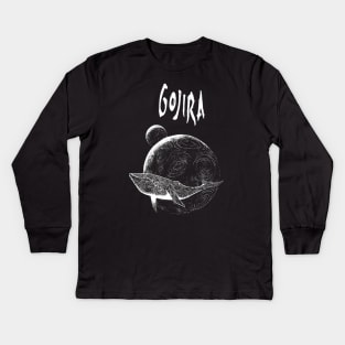 Whale goojira Kids Long Sleeve T-Shirt